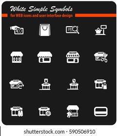 shop vector icons for user interface design