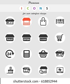 shop vector icons for user interface design