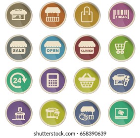 shop vector icons for user interface design