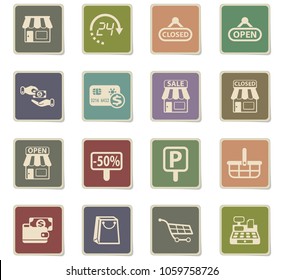 shop vector icons for web and user interface design