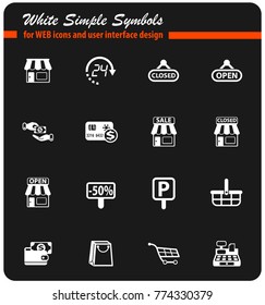 shop vector icons for web and user interface design