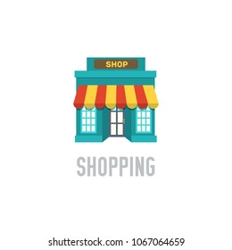 shop vector illustration symbol object. Flat icon style concept design
