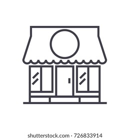 shop vector line icon, sign, illustration on background, editable strokes