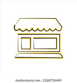 Shop-Vektorlogo-Design-Kunst, Gebäude 