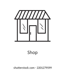 Shop vector outline Icon Design illustration. Holiday Symbol on White background EPS 10 File
