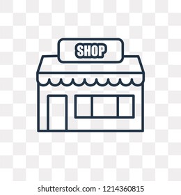 Shop vector outline icon isolated on transparent background, high quality linear Shop transparency concept can be used web and mobile