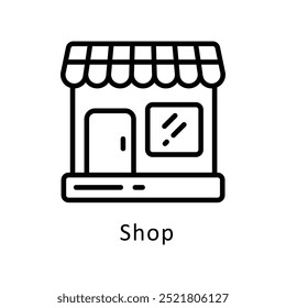 Shop vector Outline icon style illustration. Symbol on White background EPS 10 File