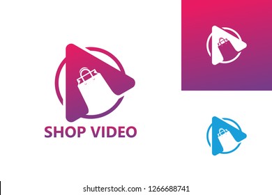 Shop Video Play Logo Template Design Vector, Emblem, Design Concept, Creative Symbol, Icon