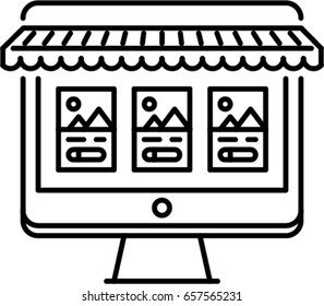 shop web site outline icon