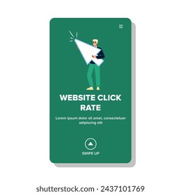 shop website click rate vector. search lead, retail traffic, funnel ecommerce shop website click rate web flat cartoon illustration