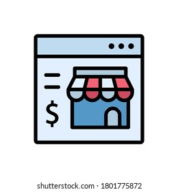Shop, website icon. Simple color with outline vector elements of economy icons for ui and ux, website or mobile application