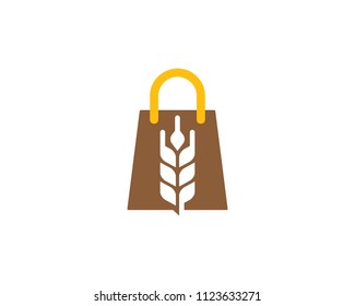 Shop Wheat Icon Logo Design Element