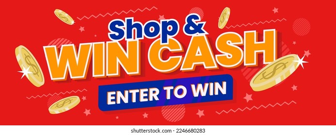 Shop and win cash shopping offers web banner template design vector, Shopping Offers Banner Design