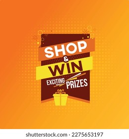 Shop and win Exciting Prizes, Discount offer, coupon, shopping, Retail electronics gadget offer Template Unit
