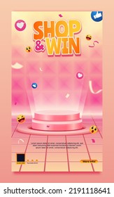 Shop and win invitation contest social media poster template