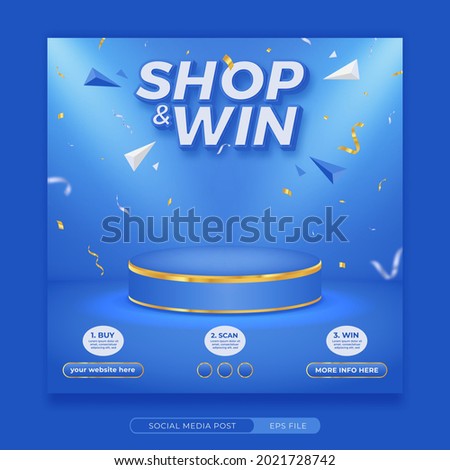 Shop and win invitation contest social media banner template