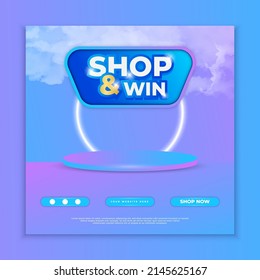 Shop and win templates for social media contest banners