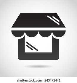 Shop window icon isolated on white background. Vector illustration.