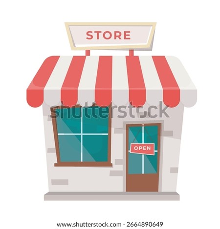 shop window with store sign
