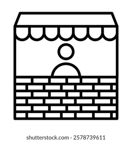 Shop Window Vector Line Icon Design