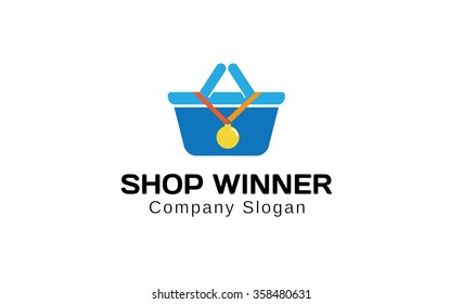 Shop Winner Logo Vector Symbol Icon Design Illustration