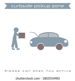 shop worker carry order to the car in curbside pickup area.