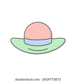 Shopaholic Hat icon, hat, shopaholic, fashion, addiction lineal color icon, editable vector icon, pixel perfect, illustrator ai file