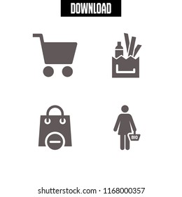 shopaholic icon. 4 shopaholic vector set. shopping bag, shopper and shopping icons for web and design about shopaholic theme