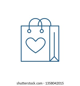 Shopaholic line icon concept. Shopaholic flat  vector symbol, sign, outline illustration.