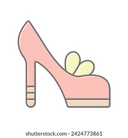 Shopaholic Shoes icon, shoes, shopaholic, fashion, addiction lineal color icon, editable vector icon, pixel perfect, illustrator ai file