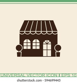 Shop,cafe building vector icon.