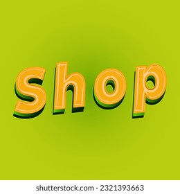 shope, what can i do text effect, word 3d effect, vector, color