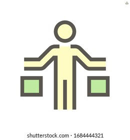 Icono vectorial Shoper diseño para la compra de elementos de diseño gráfico, 48X48 píxeles perfecto y estilo editable.