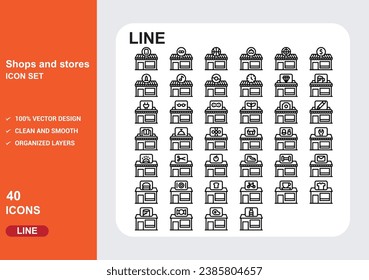 tiendas Iconos con vectores libres de fondo blanco