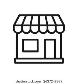 Shopfront icon A charming business storefront illustration design element