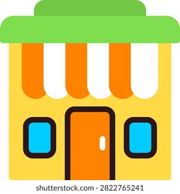Shopfront Modern Colorful Flat Icon Design