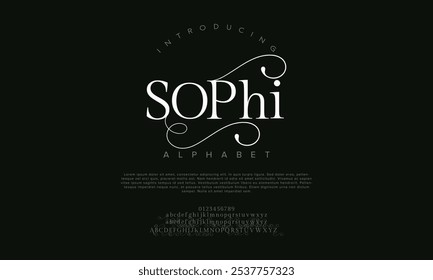 Shopi typography beauty fashion elegant minimalist serif italic fonts decorative wedding vintage retro logos. Minimal luxury font alphabet logo. Vector illustration