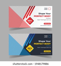 Shopify Fitness  Gym Web Banner Template Design