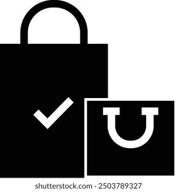 shoping bag glyph icon- black icon