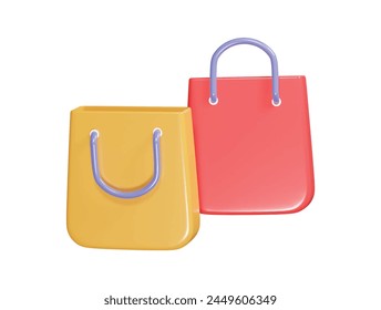  Shoping bag icon 3d render illustration