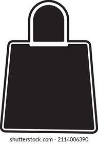 Icono de bolso de compras en estilo plano. Ilustración vectorial del signo del bolso de mano sobre fondo aislado blanco..eps