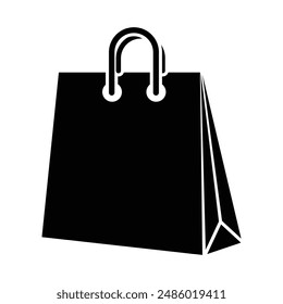 shoping bag icon logo black illustrator