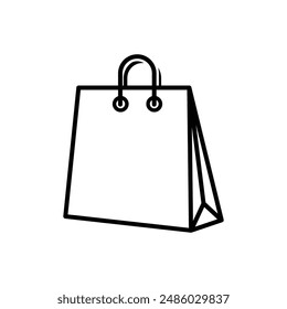 shoping bag icon logo fold outline design vector