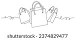 Shoping bag line art vector illustration