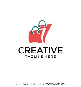 shoping bag logo design vector