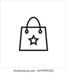 shoping bag vector icon line template