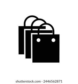 shoping bags solid black icon vector design good for website and mobile app