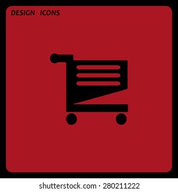 Shoping basket. icon. vector design. Flat design style 
