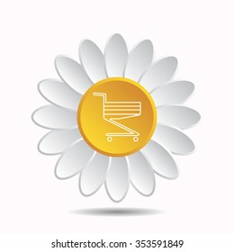 Shoping basket icon, vector illustration. Flat design style