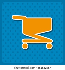 Shoping basket icon, vector illustration. Flat design style